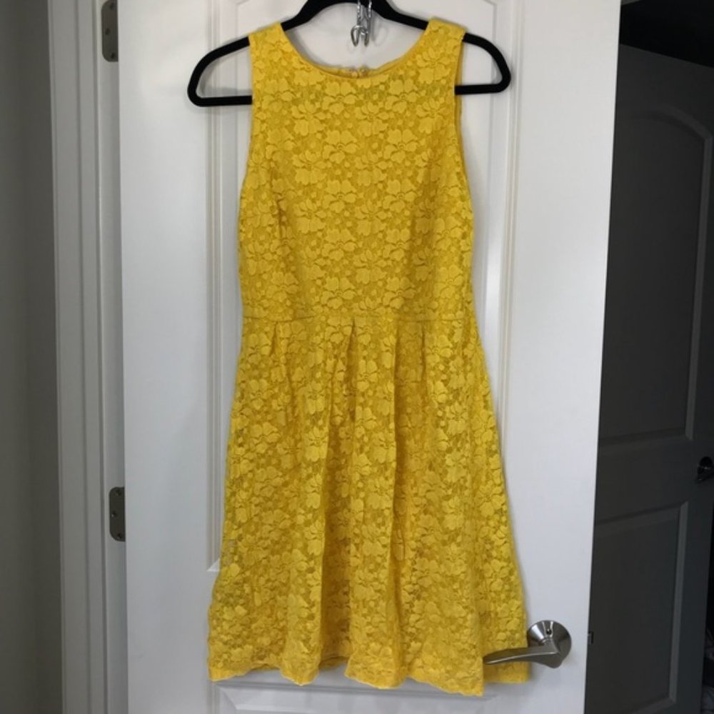 Adorable Target Yellow Flower Lace A-Line Dress